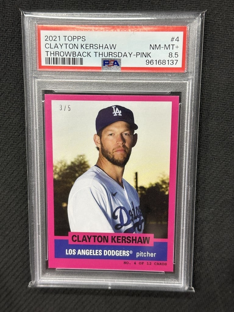 Clayton Kershaw 2021 Topps Throwback Pink PSA 8.5 Dodgers #4 (1 of 2)