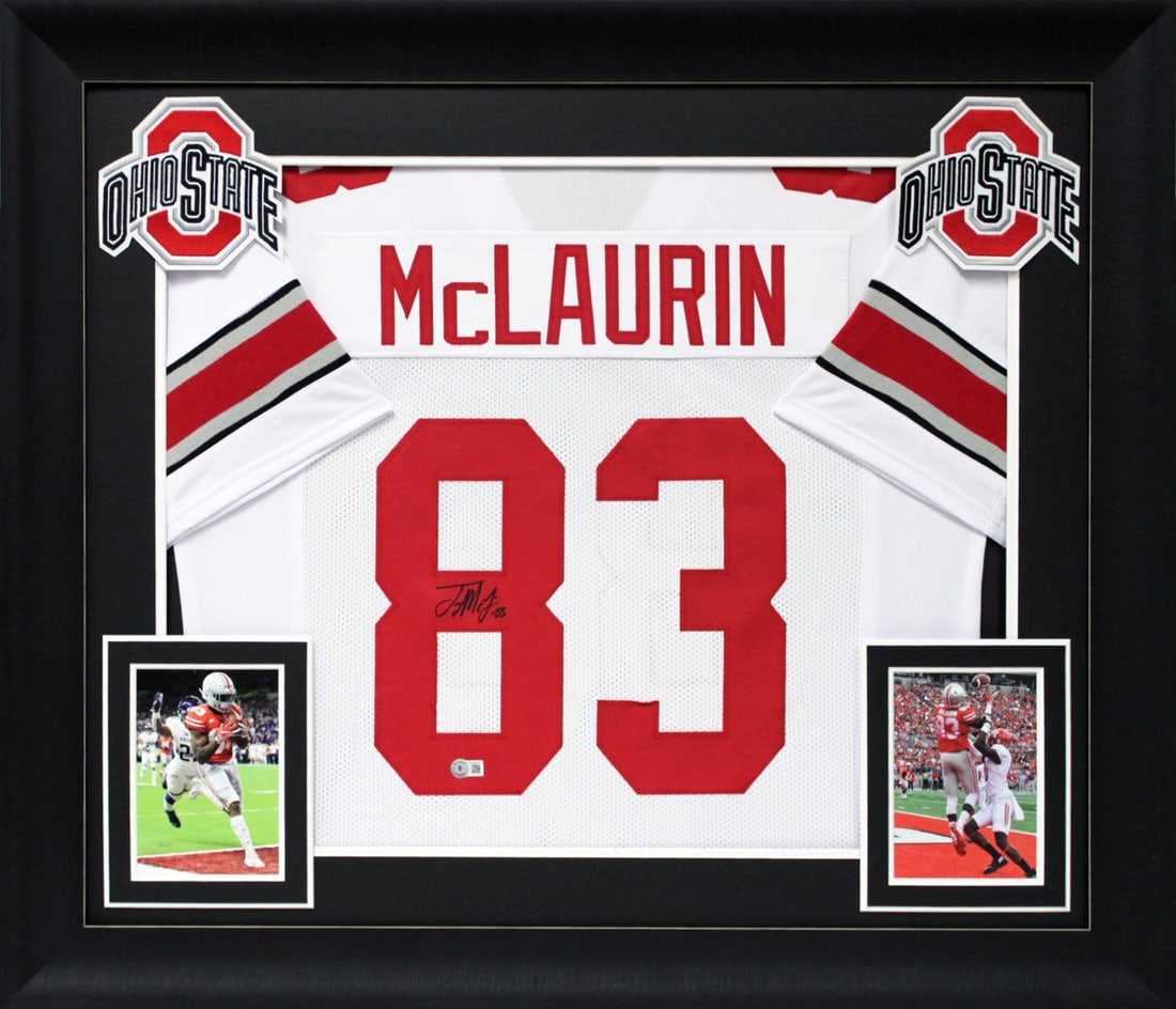 Terry McLaurin Signed Ohio State Buckeyes Framed Jersey BAS Authenticated: Terry McLaurin Signed Ohio State Buckeyes Framed Jersey BAS Authenticated Celebrate your passion for college football with this authentic signed white pro style framed jersey, personally autographed b