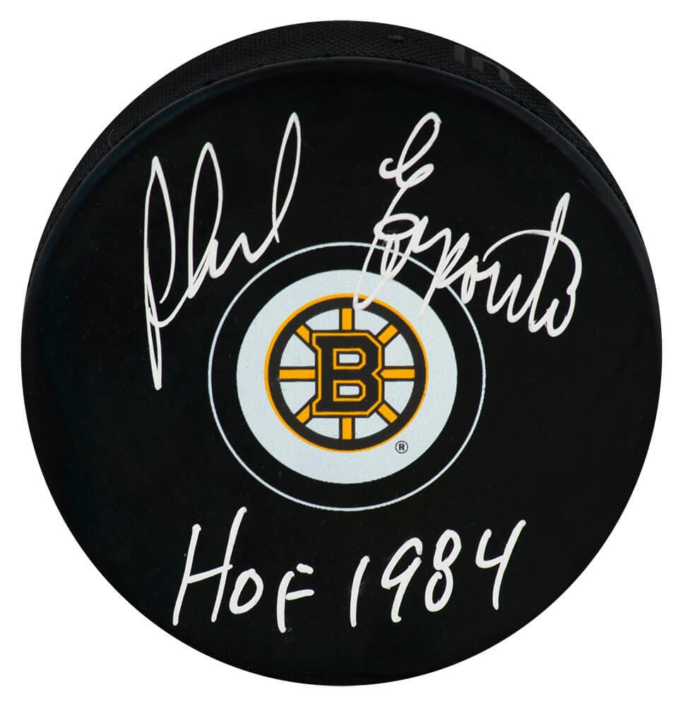 Phil Esposito Signed Boston Bruins Puck HOF 1984 COA (1 of 1)