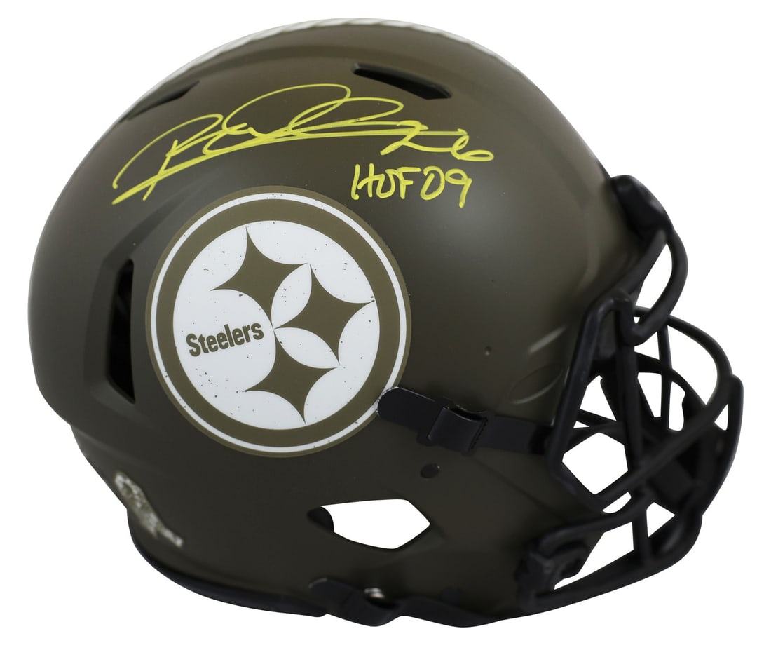 Rod Woodson Signed Steelers Helmet HOF 2009 Beckett Authenticated: Rod Woodson Signed Steelers Helmet HOF 2009 Beckett Authenticated This authentic full-size Speed Proline helmet features the signature of Rod Woodson, a celebrated player for the Pittsburgh Steelers,