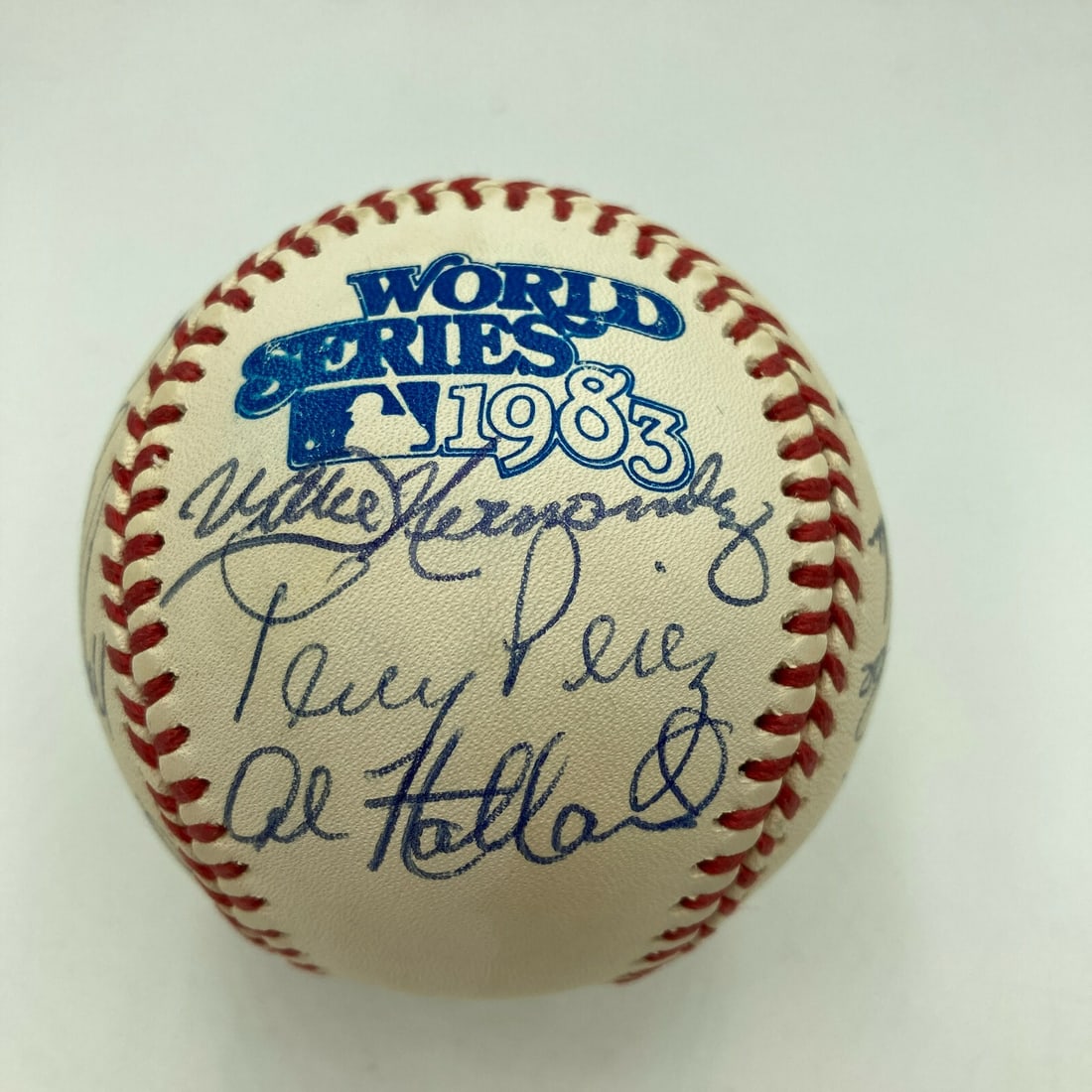 1983 Phillies NL Champs Team Signed Baseball with 19 Signatures PSA DNA: 1983 Phillies NL Champs Team Signed Baseball with 19 Signatures PSA DNA Celebrate the legacy of the 1983 Philadelphia Phillies with this authentic team-signed World Series baseball. This baseball feat