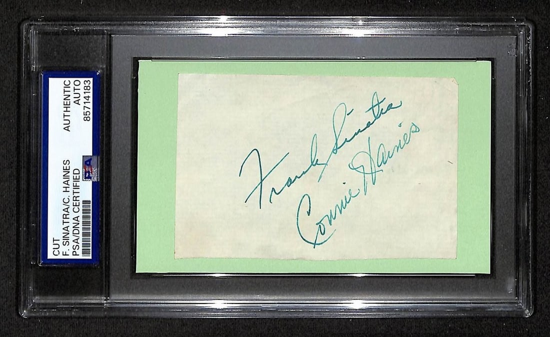 Signed 3x5 Card Cut Featuring Frank Sinatra and Connie Haines PSA/DNA Authenticated (1 of 1)