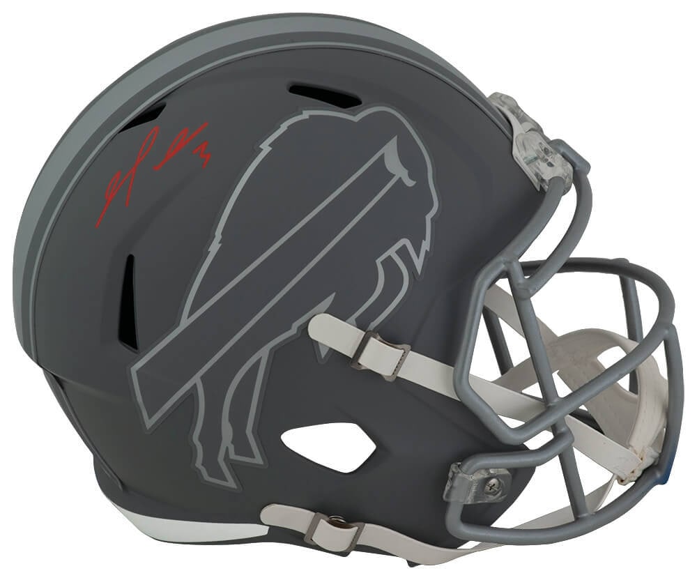 Damar Hamlin Signed Buffalo Bills Slate Riddell Full Size Helmet with COA: Damar Hamlin Signed Buffalo Bills Slate Riddell Full Size Helmet with COA This authentic Damar Hamlin signed Buffalo Bills Slate Riddell full-size speed replica helmet is a must-have for any NFL fan.