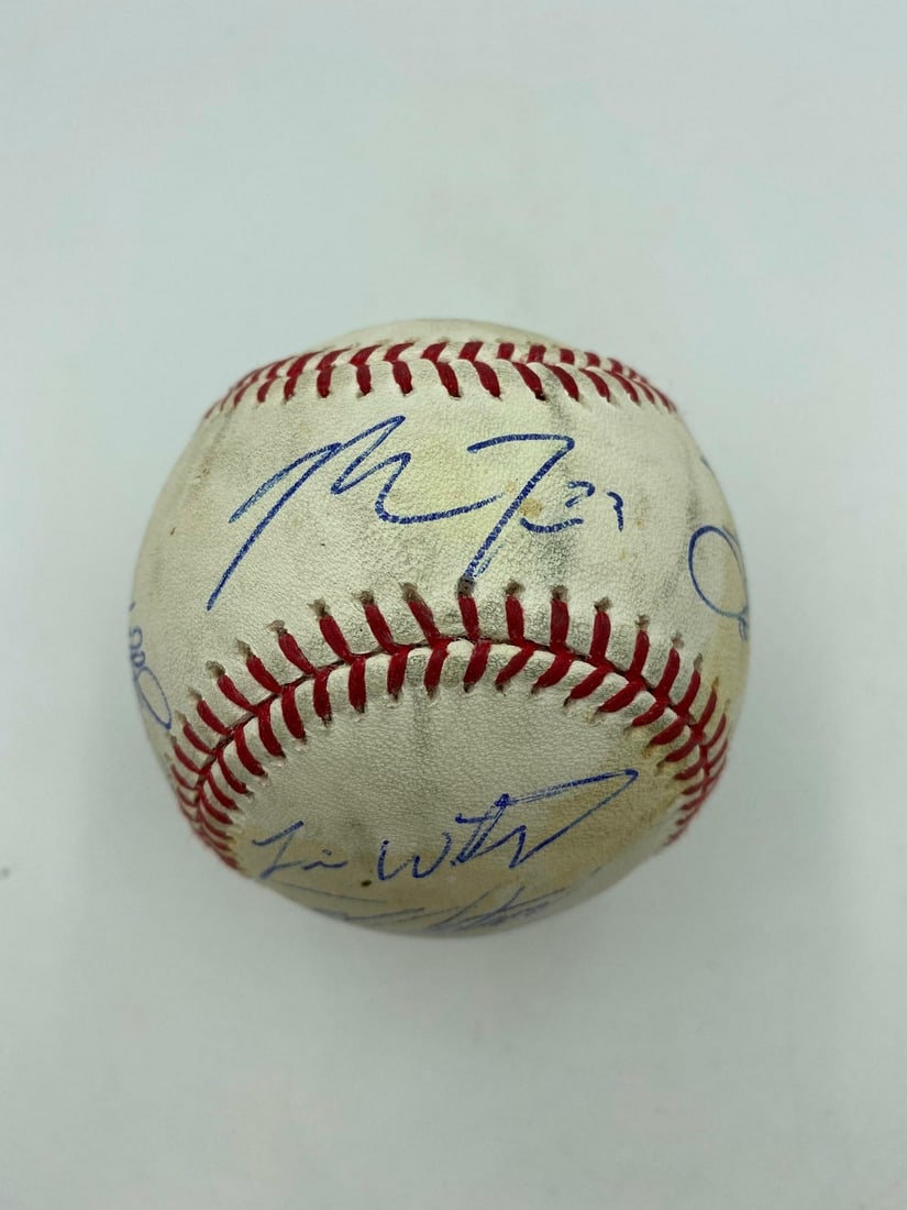 Mike Trout 2011 Team Signed Game Used Baseball JSA COA (1 of 8)