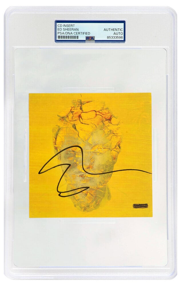 Ed Sheeran Signed Subtract CD Insert PSA/DNA Encapsulated 5x5 (1 of 2)