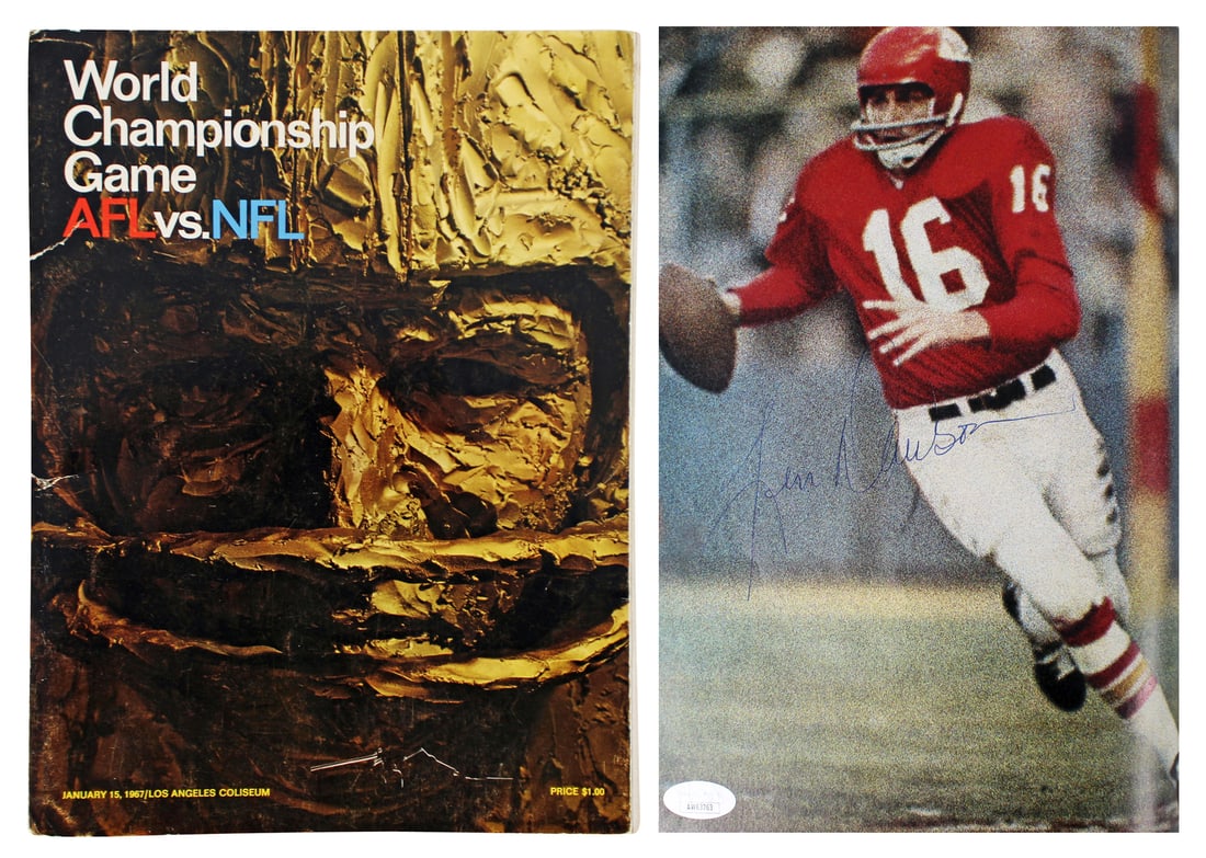 Len Dawson Signed 1967 Super Bowl I Program JSA COA Kansas City Chiefs (1 of 11)