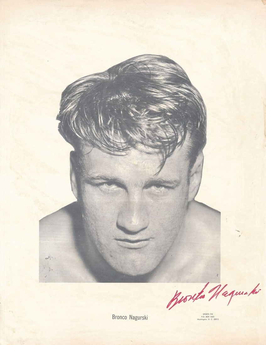 Bronco Nagurski Autographed 8.5x11 Photo Chicago Bears JSA Certified (1 of 4)