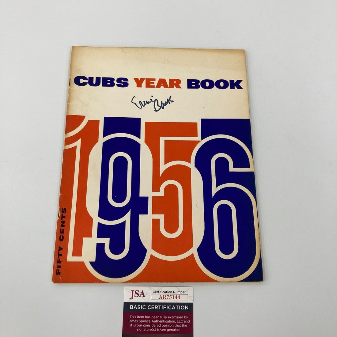 Ernie Banks 1956 Chicago Cubs Yearbook Signed JSA Authenticated (1 of 9)