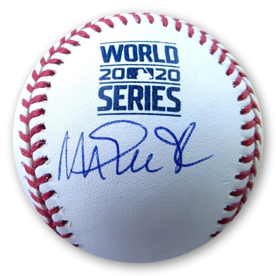 Magic Johnson Autographed 2020 WS Baseball Dodgers Beckett Authenticated (1 of 2)
