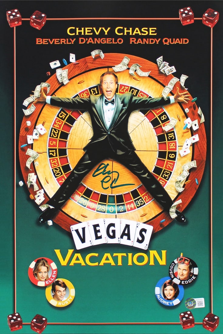 Chevy Chase Signed National Lampoon Vegas Vacation 12x18 Mini Poster BAS Authenticated (1 of 5)