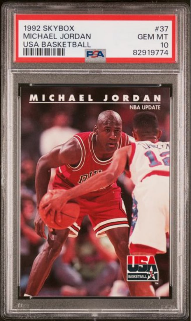 PSA 10 Gem Mint Michael Jordan 1992 Skybox USA Basketball Card #37 (1 of 2)