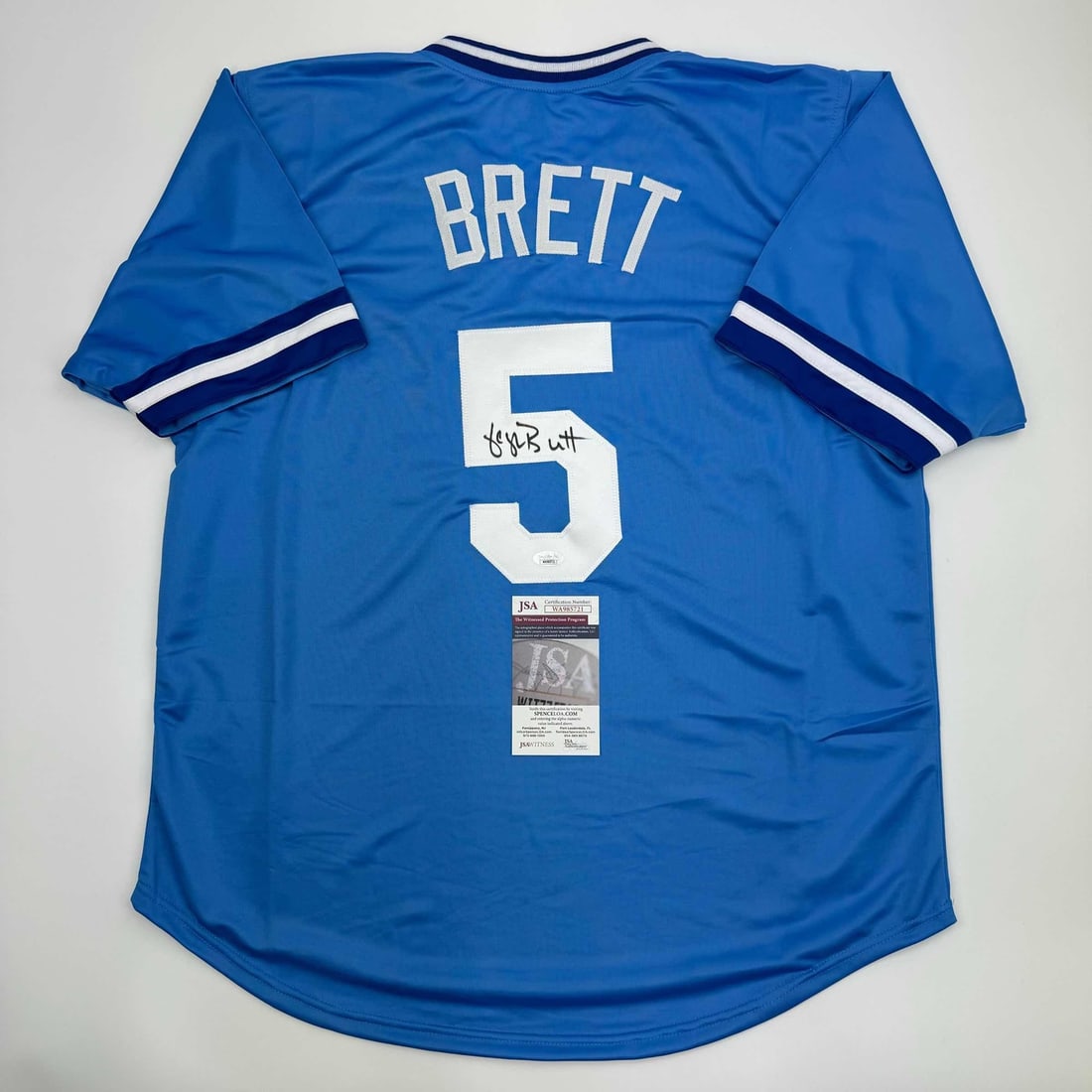 George Brett Signed Kansas City Royals Blue Jersey JSA Certified (1 of 4)