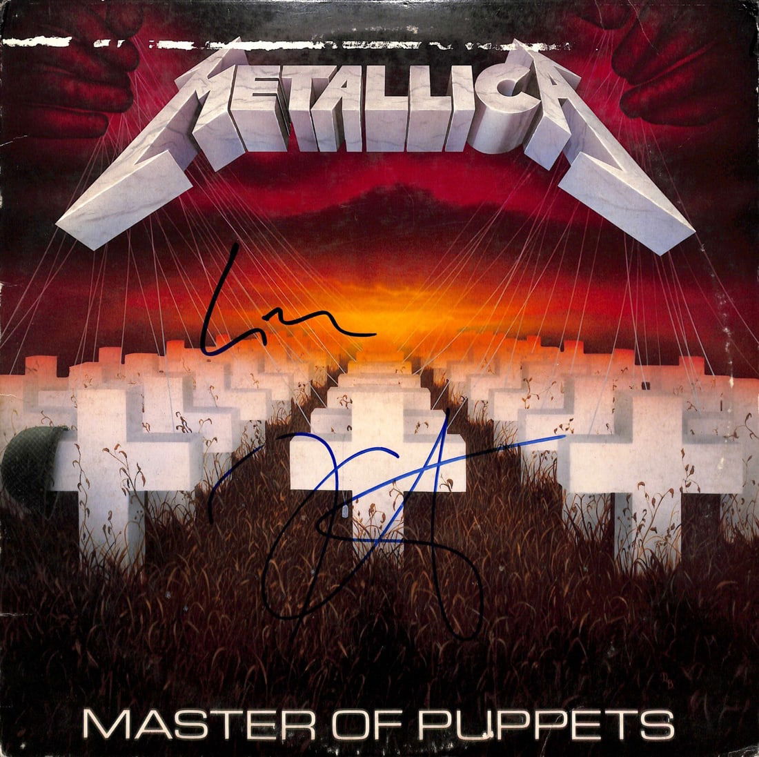 Metallica Master of Puppets Signed Album Cover Kurt Hammett Lars Ulrich Beckett Authenticated (1 of 1)