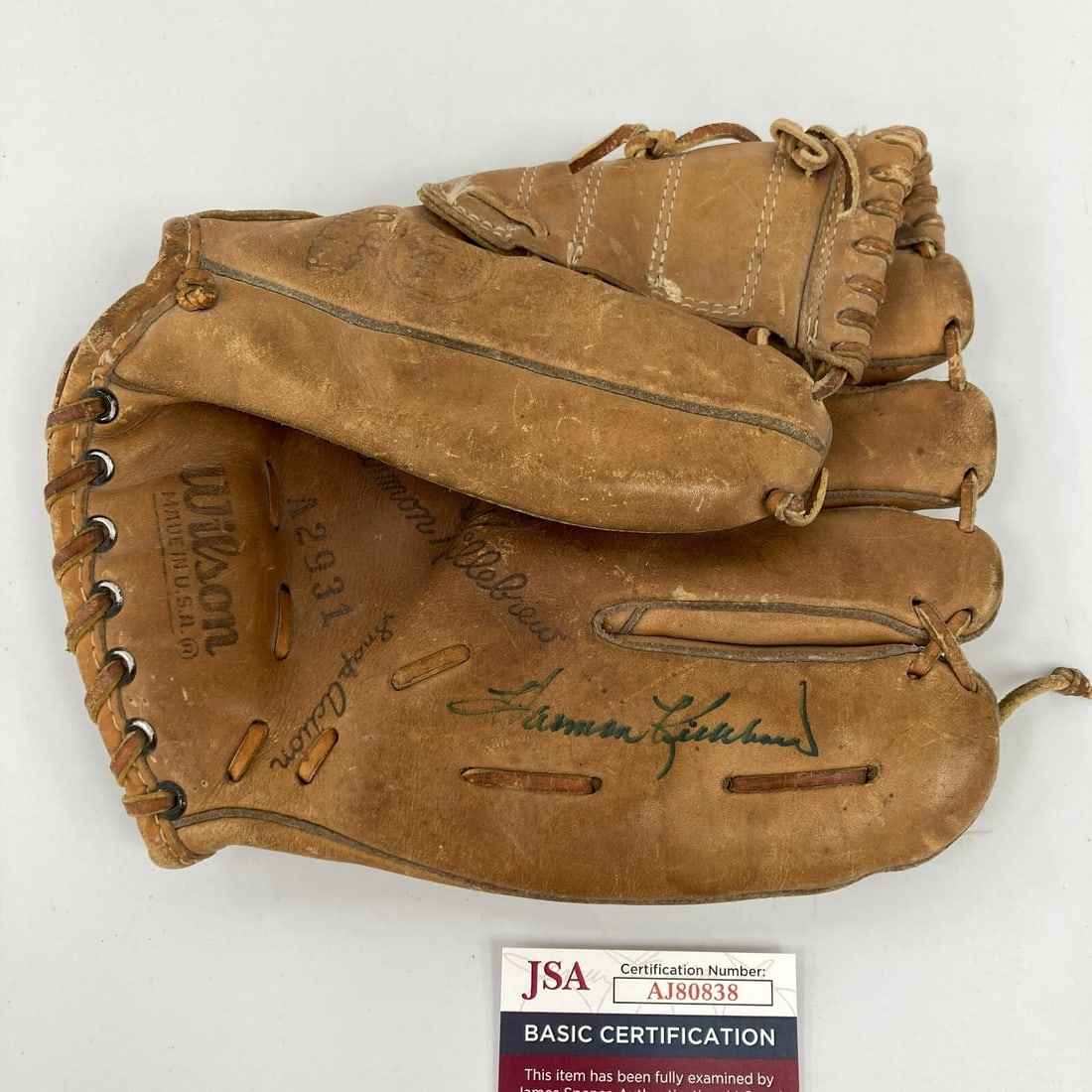 Harmon Killebrew Signed 1950s Wilson Baseball Glove JSA COA (1 of 8)