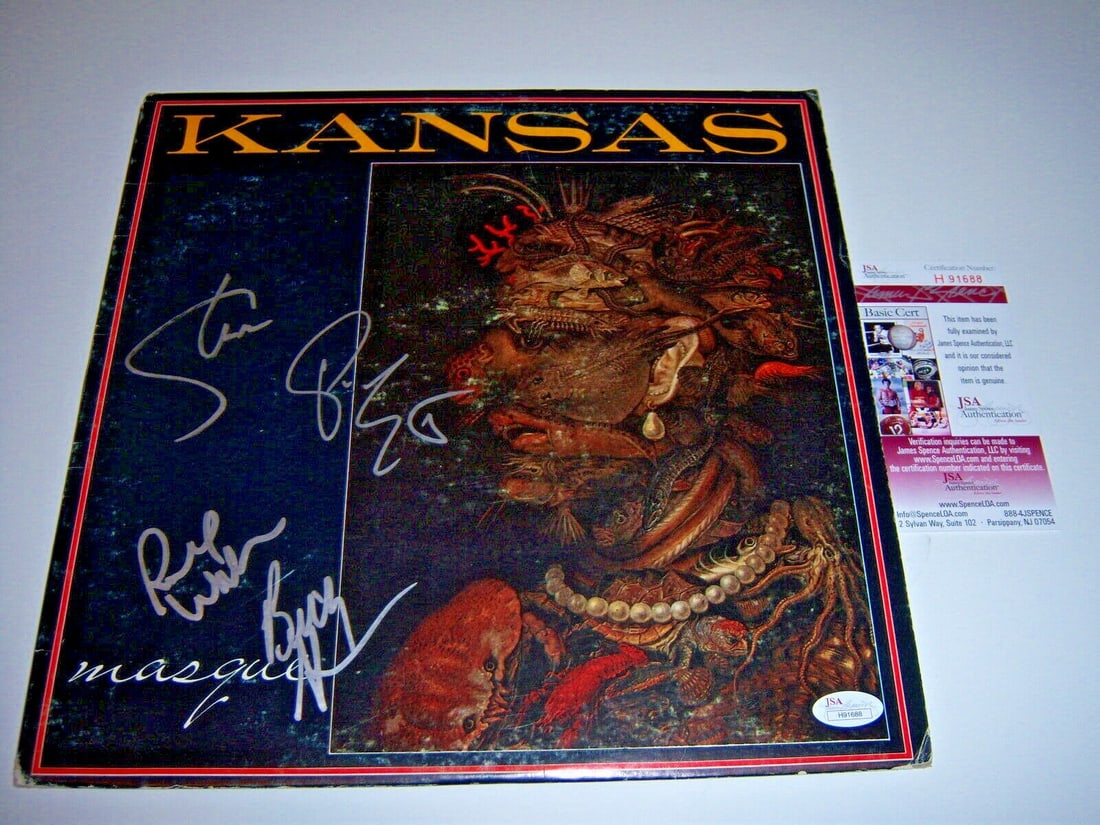 Kansas Masque Signed LP Album Steve Walsh 4 Signatures JSA COA (1 of 1)