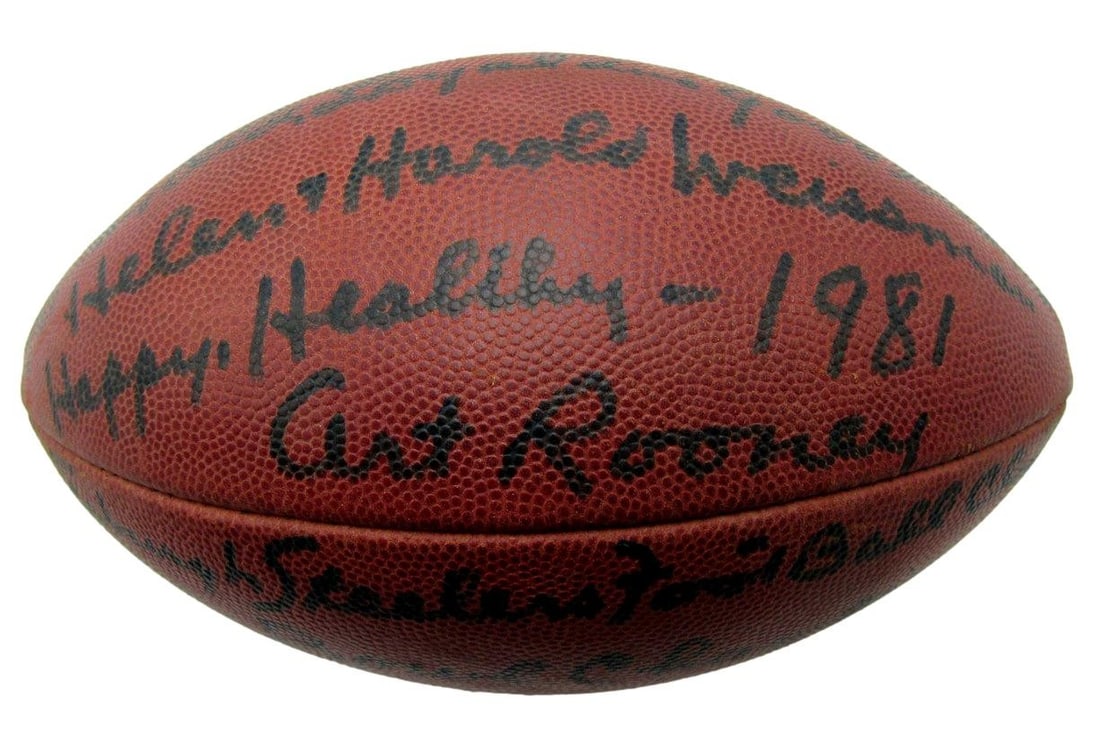 Wilson NFL Football Signed and Inscribed by Art Rooney PSA DNA Authenticated: Wilson NFL Football Signed and Inscribed by Art Rooney PSA DNA Authenticated This is an original Wilson leather NFL game football signed and inscribed by Art Rooney, Hall of Fame owner of the Pittsbur
