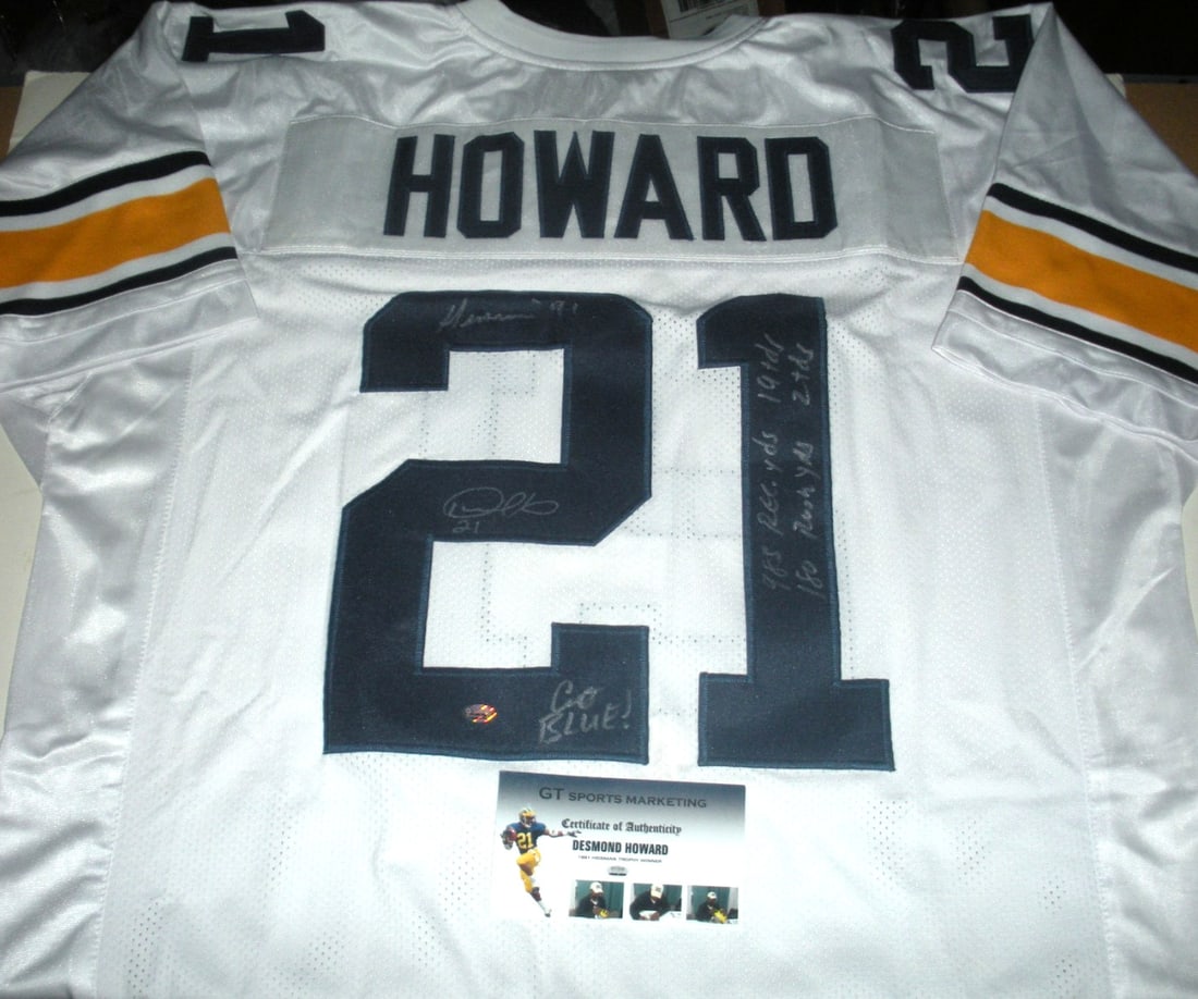 Desmond Howard Michigan Wolverines Signed Heisman Jersey with COA (1 of 3)