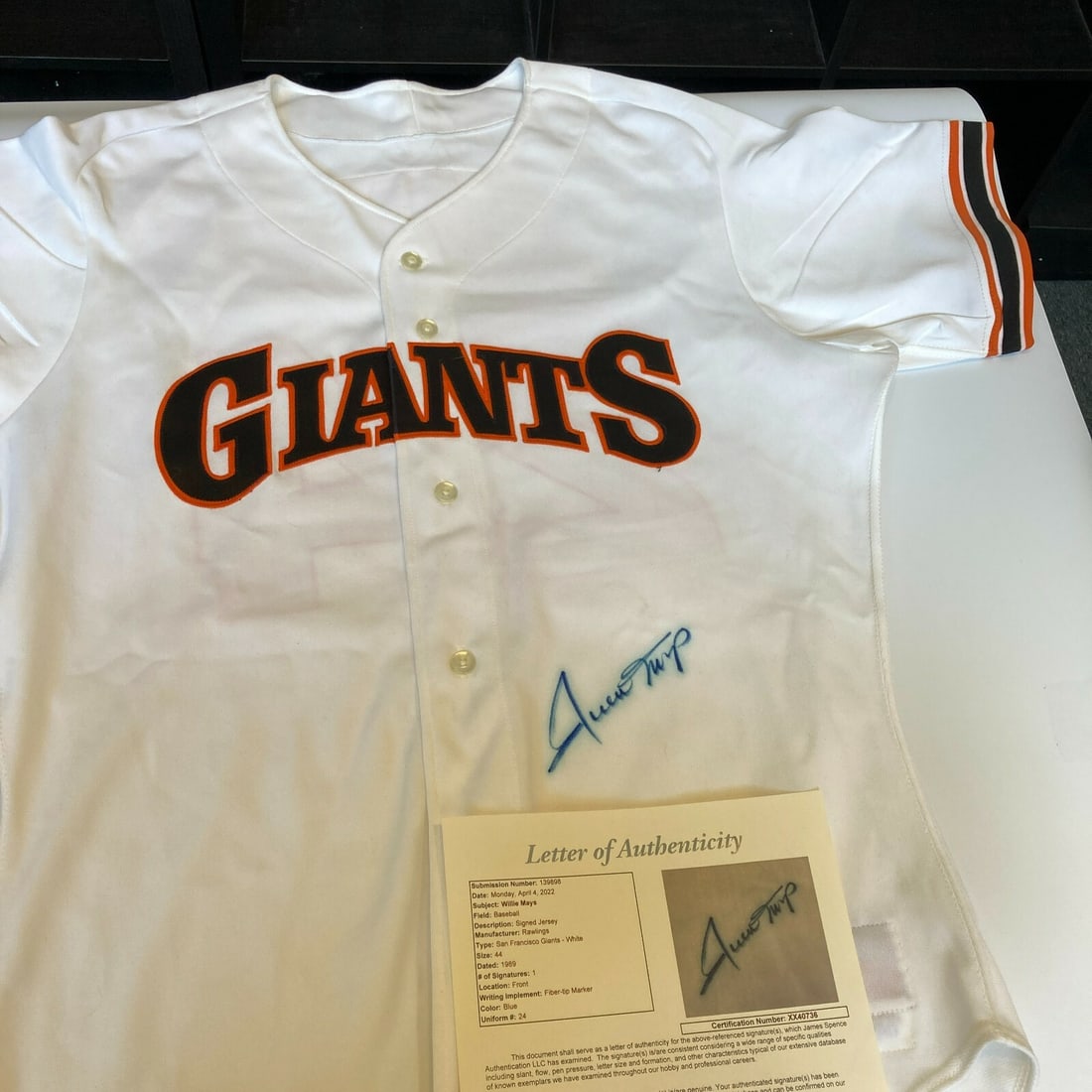 Willie Mays Signed 1989 Game Issued Jersey San Francisco Giants JSA COA (1 of 7)