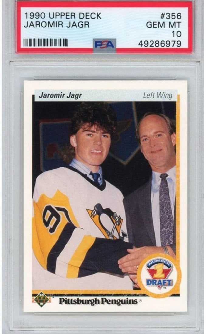 1990-91 Upper Deck Jaromir Jagr Rookie Card PSA 10 Gem Mint (1 of 2)