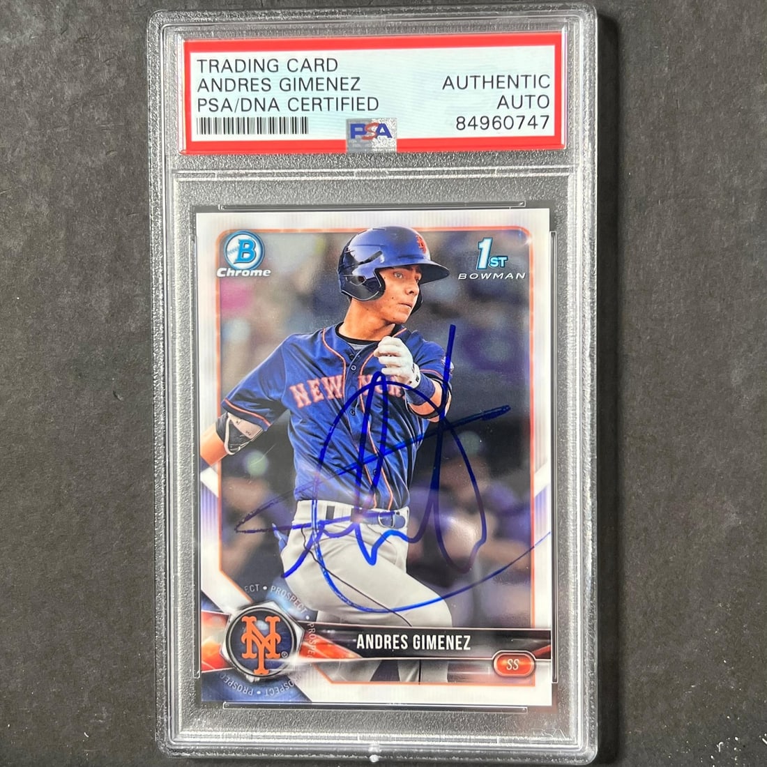 2018 Topps Bowman First Chrome #BCP72 Signed Andres Gimenez PSA Authenticated Card (1 of 2)