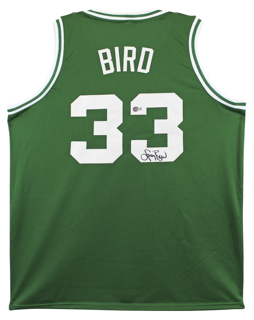 Larry Bird Signed Green Pro Style Jersey BAS Witnessed Boston Celtics (1 of 3)