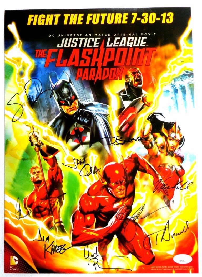 Justice League Flashpoint Autographed 10x14 Poster 9 Signatures JSA (1 of 3)