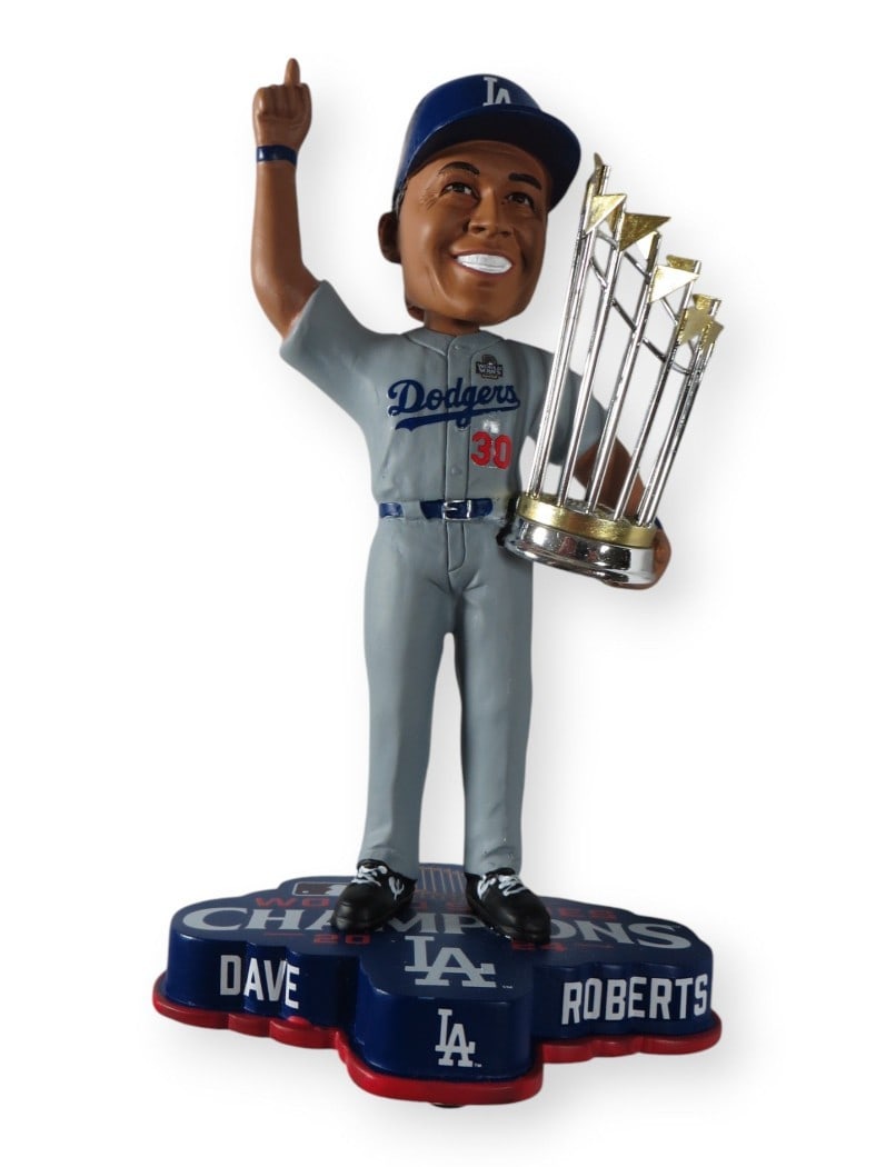 Dave Roberts Autographed Bobblehead Dodgers 2024 WS Trophy MLB Authenticated (1 of 5)