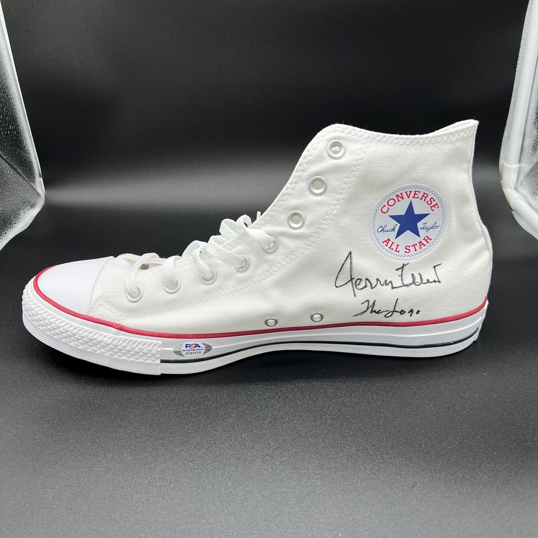 Jerry West Autographed Converse Chuck Taylor Right Shoe PSA/DNA Inscribed The Logo (1 of 3)