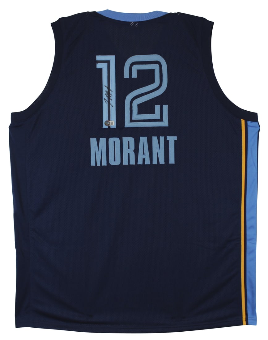 Ja Morant Signed Navy Pro Style Jersey Memphis Grizzlies BAS Authenticated (1 of 3)