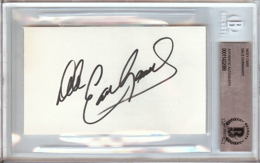 Dale Earnhardt Autographed Index Card Beckett Certified NASCAR Legend (1 of 1)