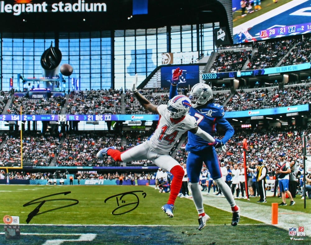 Stefon Trevon Diggs Autographed Pro Bowl 16x20 Photo Beckett Certified: Stefon Trevon Diggs Autographed Pro Bowl 16x20 Photo Beckett Certified This stunning 16x20 photo features the autographs of football stars Stefon Diggs and Trevon Diggs, showcasing their remarkable ac