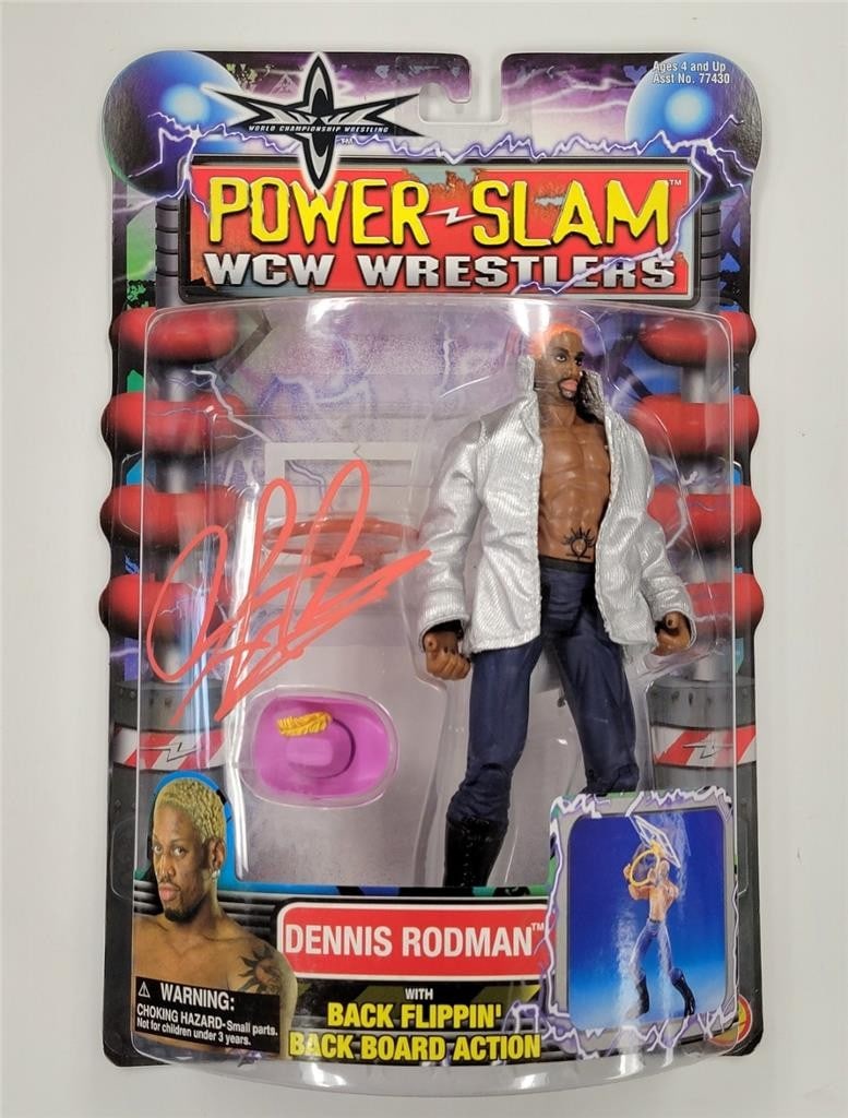 Dennis Rodman Signed Power Slam WCW Figure Beckett Authenticated (1 of 4)
