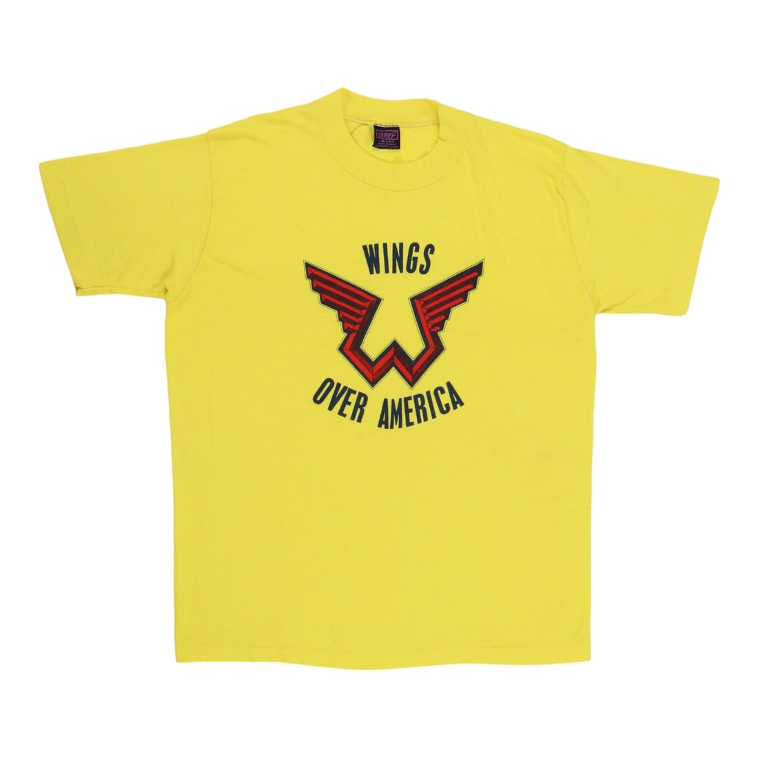 Vintage 1975 Wings Over America Yellow Cotton Promo T-Shirt Medium (1 of 4)