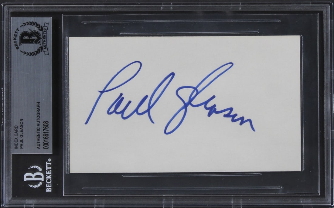 Paul Gleason Signed The Breakfast Club 3x5 Index Card Beckett Authenticated: Paul Gleason Signed The Breakfast Club 3x5 Index Card Beckett Authenticated This authentic signed 3x5 index card features the signature of Paul Gleason, known for his role in the iconic film The Break