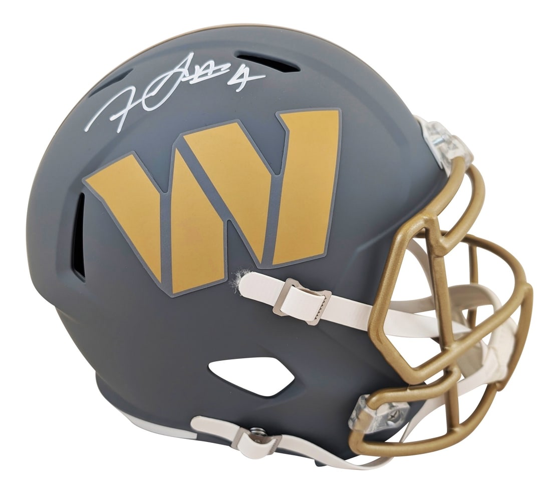 Frankie Luvu Signed Washington Commanders Full Size Speed Helmet BAS Authenticated: Frankie Luvu Signed Washington Commanders Full Size Speed Helmet BAS Authenticated This authentic full-size speed replica helmet has been personally signed by Frankie Luvu, linebacker for the Washingt