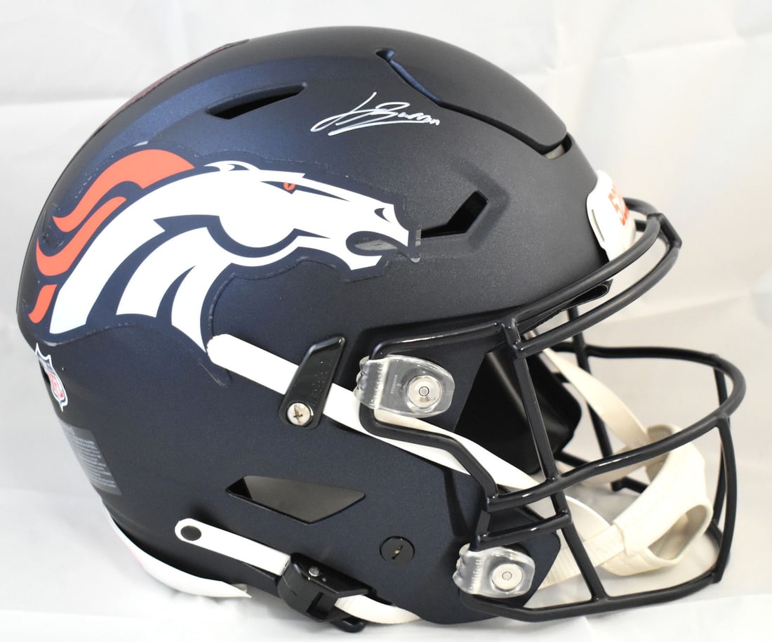 Denver Broncos Full Size Speedflex Helmet Signed by Jahdae Barron Beckett Holo (1 of 5)