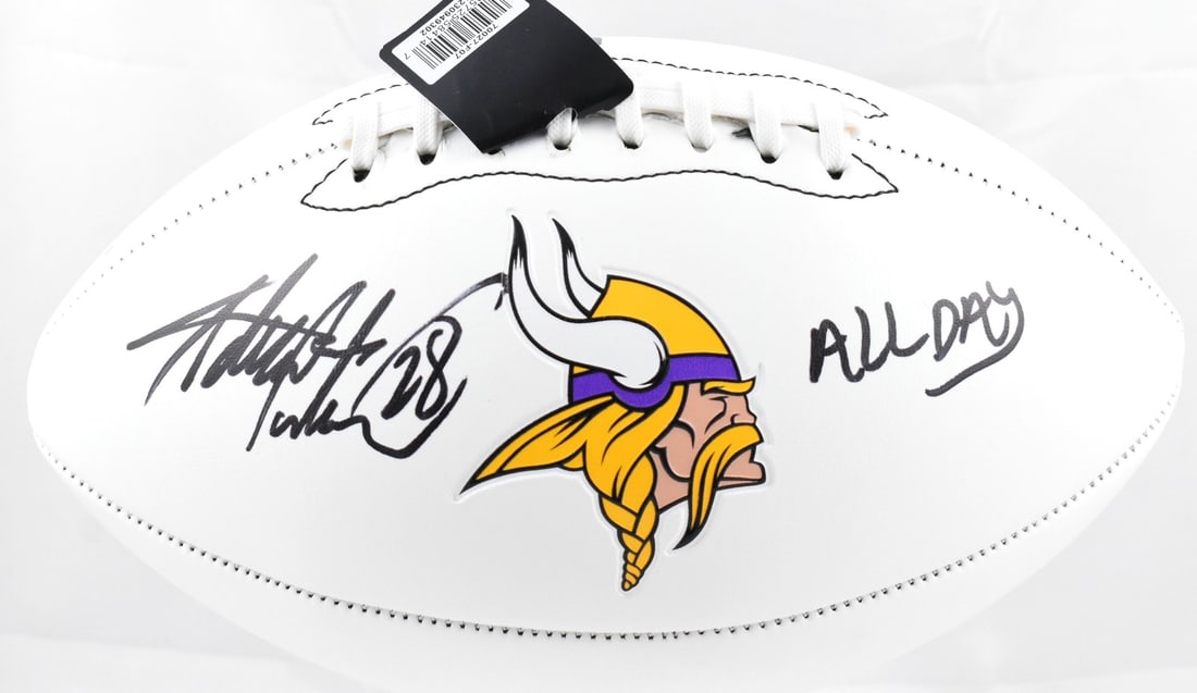 Adrian Peterson Signed Minnesota Vikings Football Beckett Authenticated: Adrian Peterson Signed Minnesota Vikings Football Beckett Authenticated This is an original Adrian Peterson autographed football featuring the Minnesota Vikings logo. The ball is a collectible item fo
