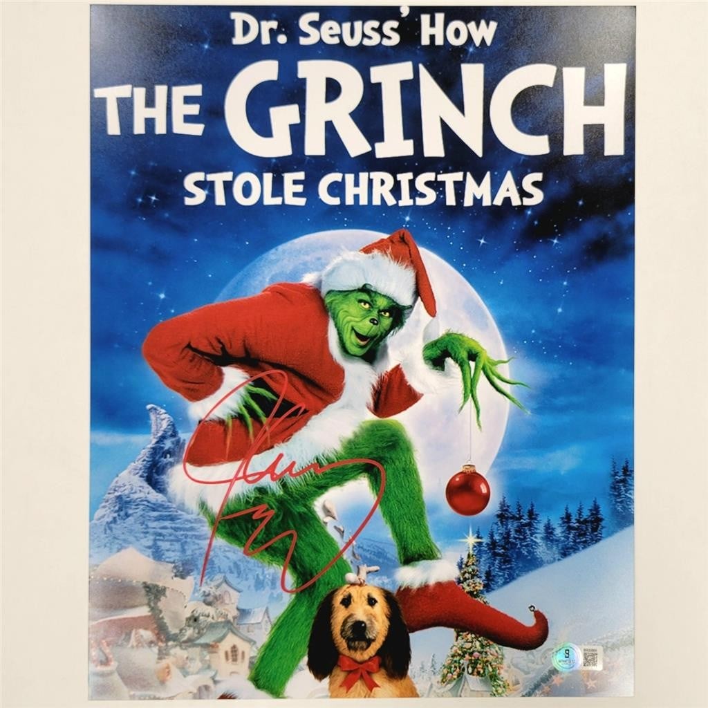 Jim Carrey Signed How the Grinch Stole Christmas 11x14 Photo Beckett Authenticated (1 of 3)