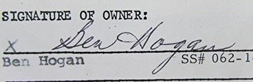 Ben Hogan Signed Gas Division Order Hinkle Oil Company (1 of 1)