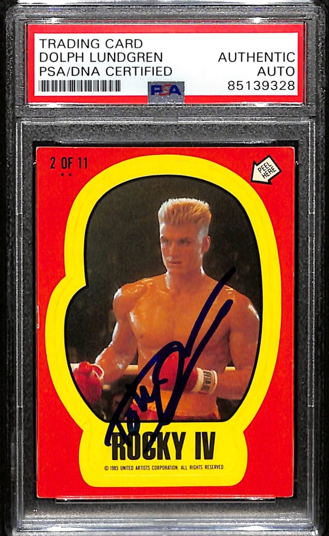 Dolph Lundgren Signed 1985 TOPPS Rocky IV Card PSA/DNA Authenticated (1 of 2)