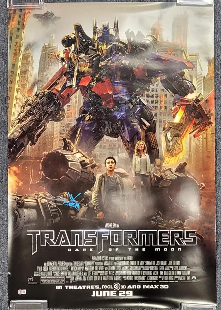 Shia LaBeouf Autographed Transformers Dark of the Moon Poster 27x40 BAS Certified (1 of 7)