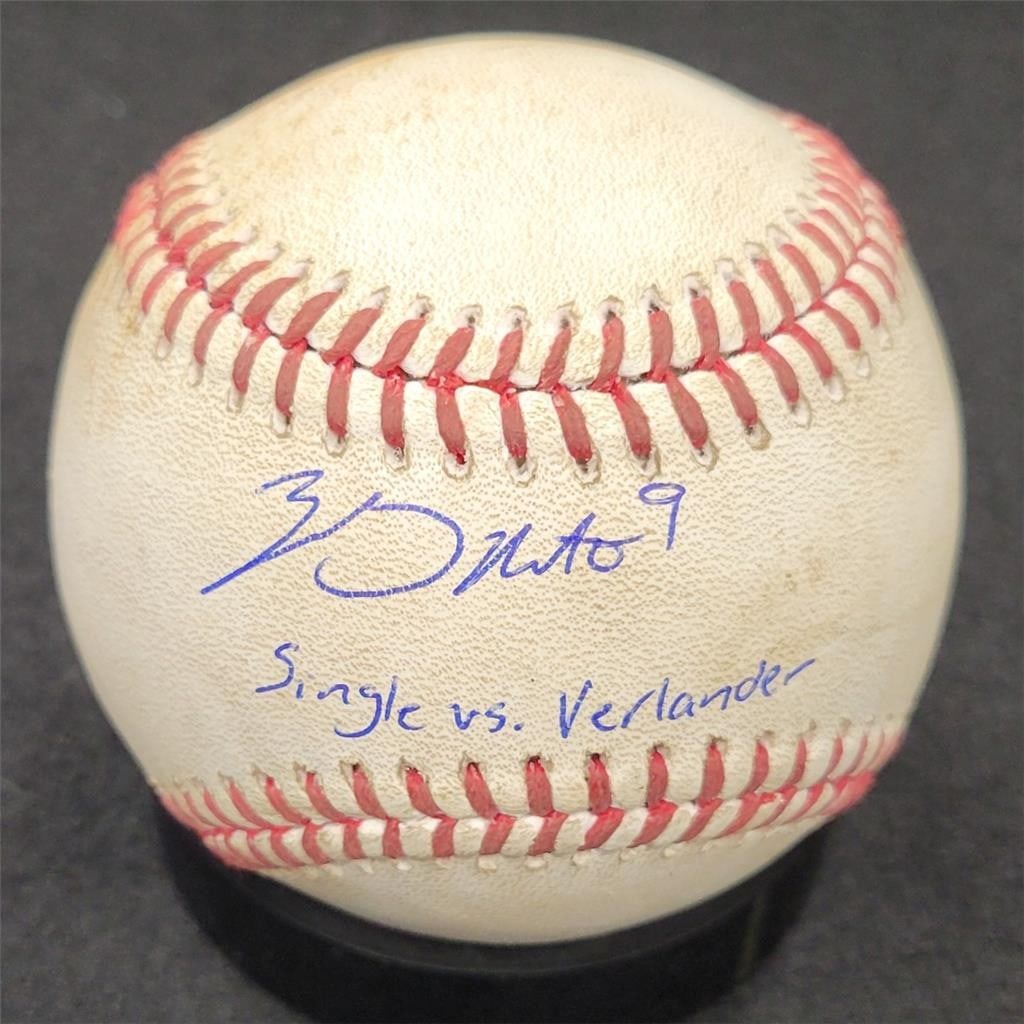Zach Neto Signed Game-Used MLB Baseball Single vs Verlander Beckett (1 of 4)