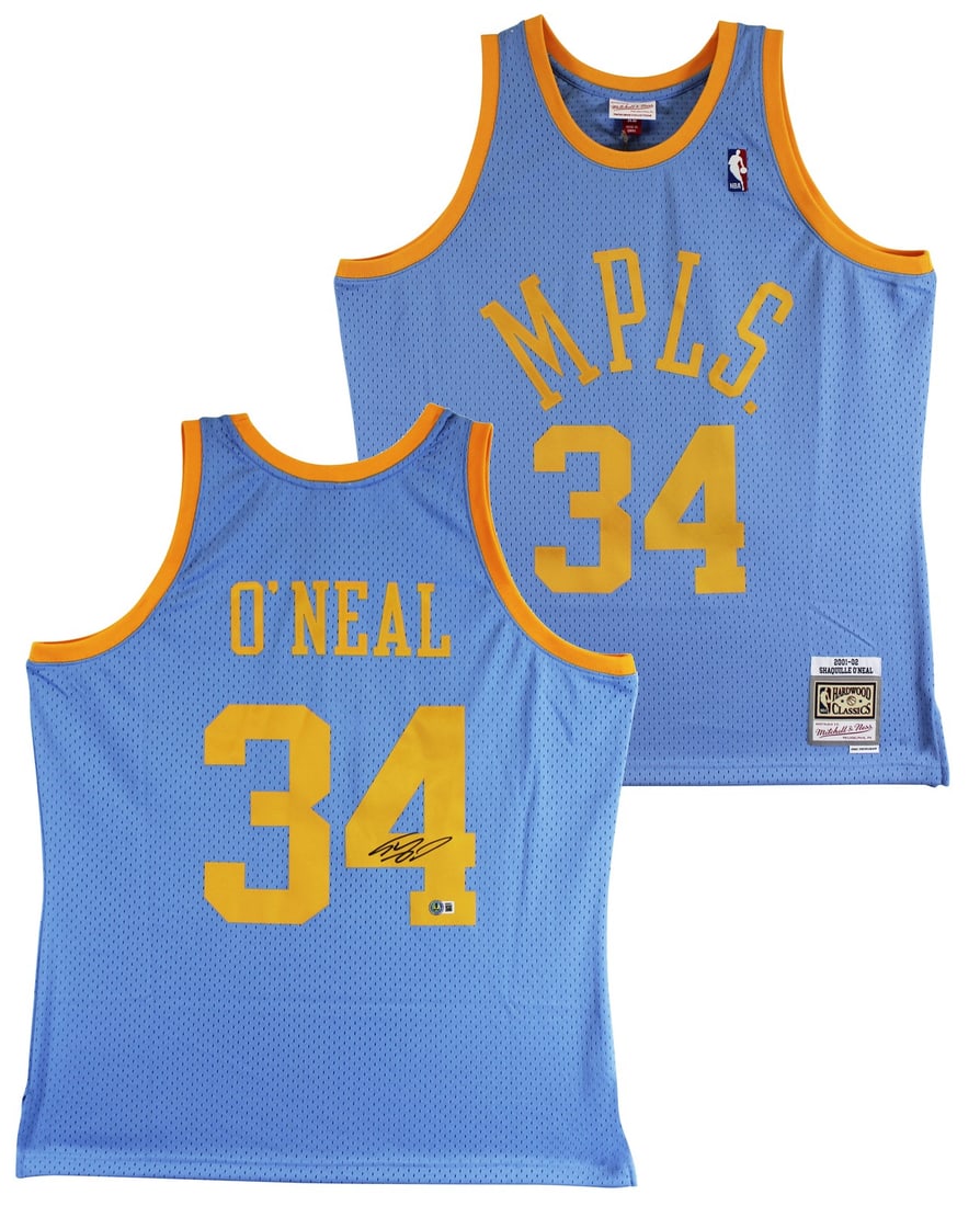 Shaquille O'Neal Signed Blue 2001-02 Lakers Jersey BAS Authenticated: Shaquille O'Neal Signed Blue 2001-02 Lakers Jersey BAS Authenticated This authentic blue Los Angeles Lakers jersey, featuring Shaquille O'Neal's signature, is a must-have for any fan. Made by Mitchell