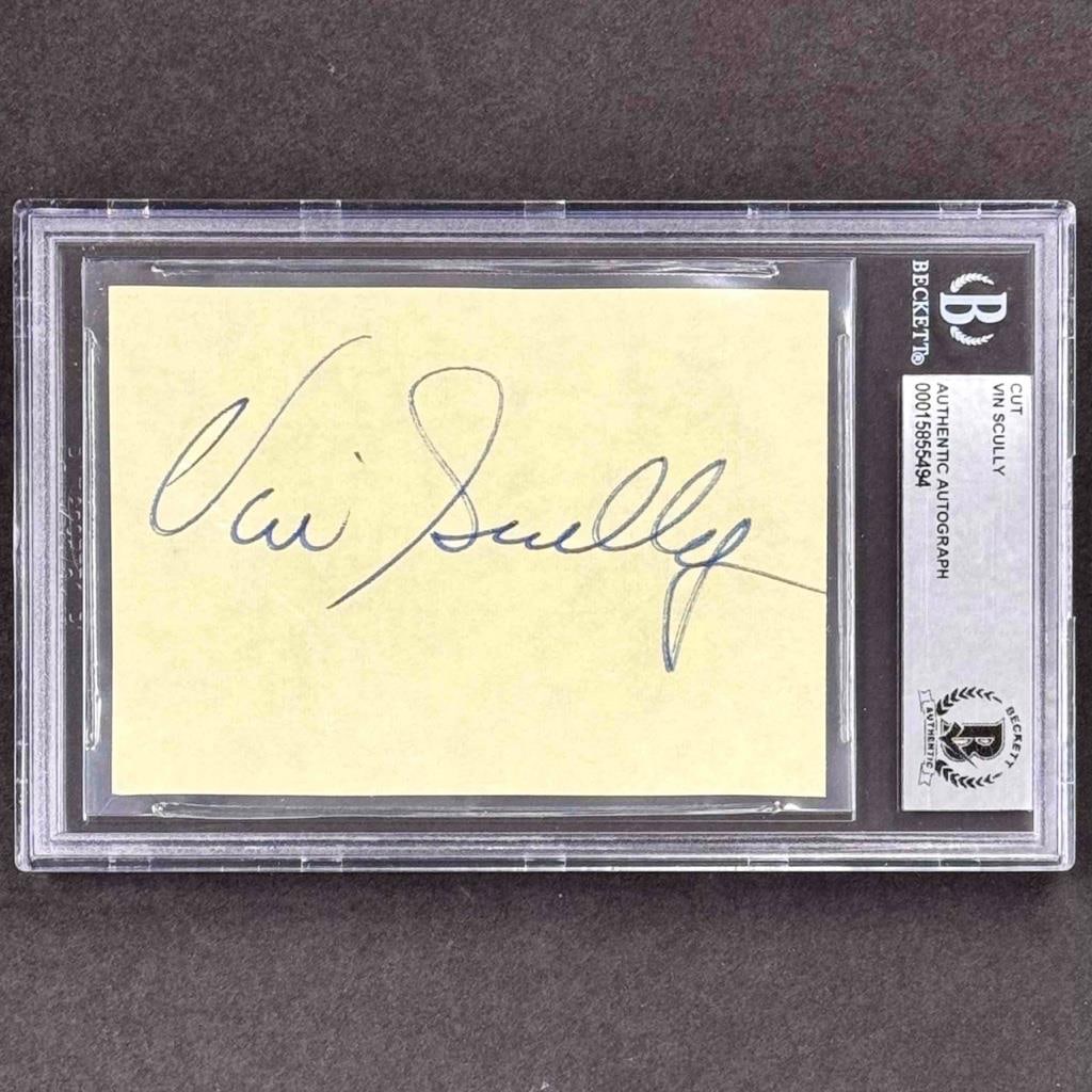 Vin Scully Signed Cut Signature Autograph LA Dodgers Beckett Authenticated (1 of 1)