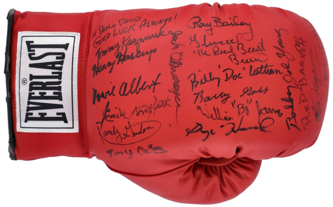 Multi Signed Boxing Glove 17 Signatures Beckett COA Chuck Wepner Bobby Joe Young (1 of 4)