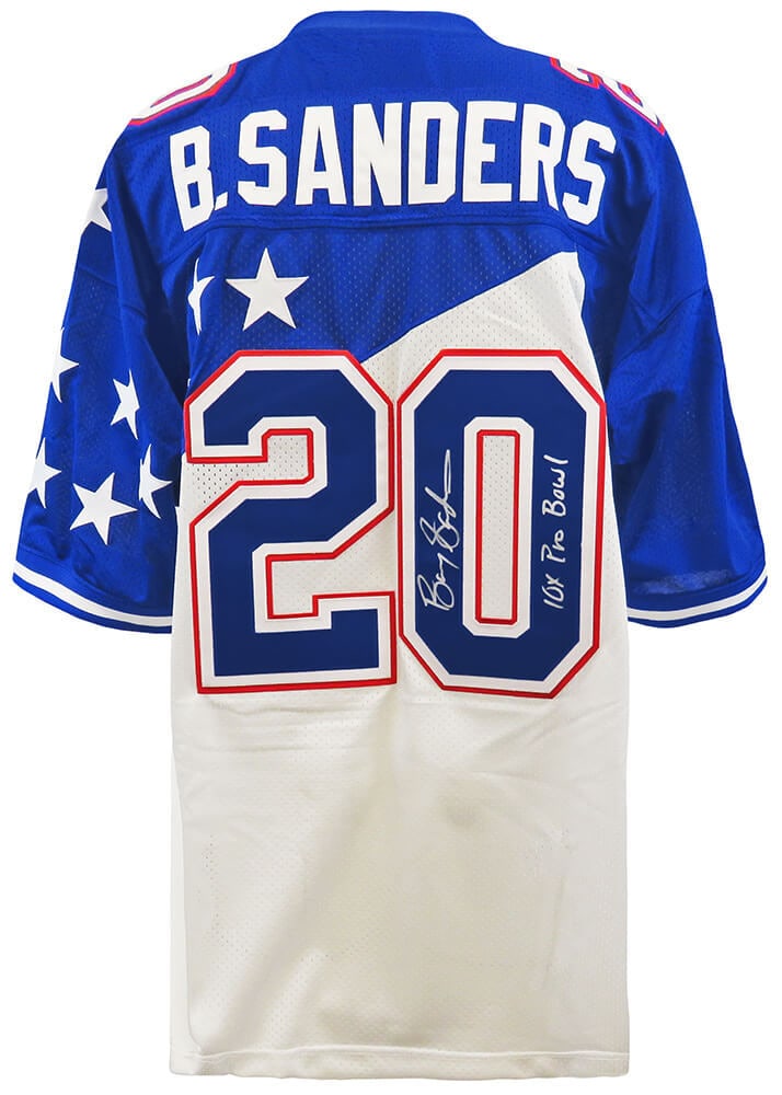 Barry Sanders Signed 1995 Pro Bowl Jersey Mitchell & Ness 10x Pro Bowl (SS COA) (1 of 2)
