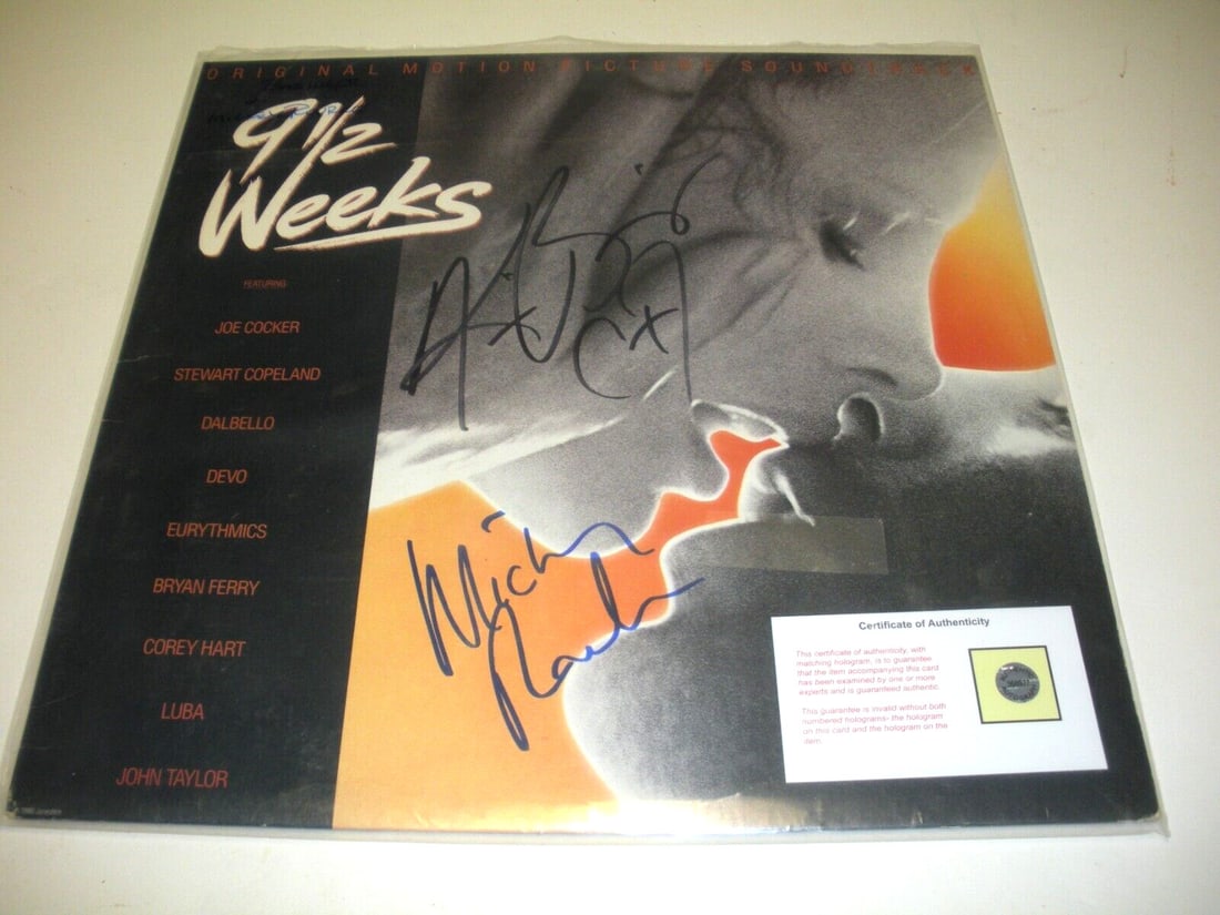Signed 9 1/2 Weeks LP Record Mickey Rourke Kim Basinger COA (1 of 1)