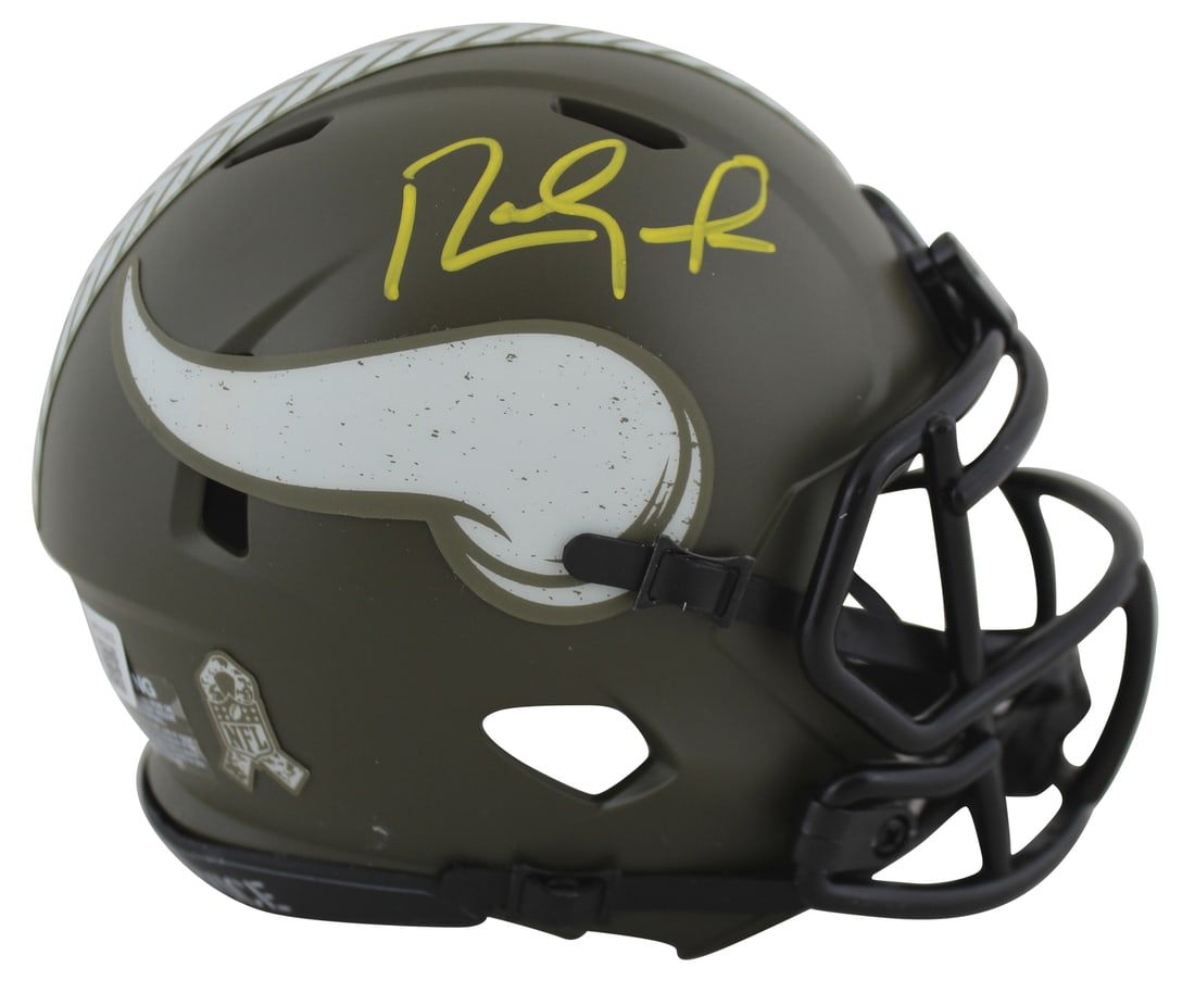 Randy Moss Signed Vikings Salute To Service Mini Helmet Beckett Authenticated: Randy Moss Signed Vikings Salute To Service Mini Helmet Beckett Authenticated Celebrate your fandom with this signed Salute To Service Speed Mini Helmet, personally autographed by Randy Moss of the Mi
