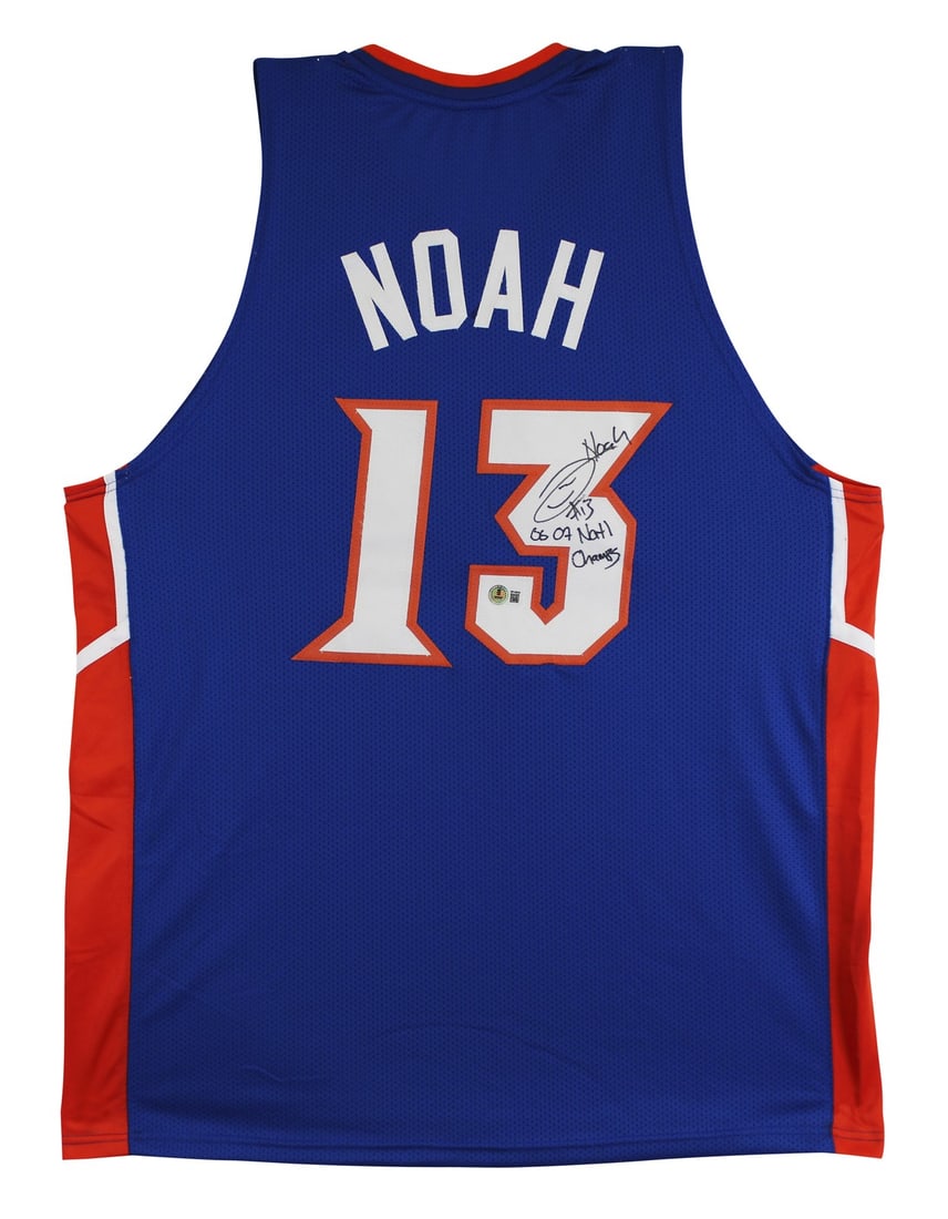 Joakim Noah Signed Florida Gators Blue Jersey 2006 2007 Champs BAS Authenticated: Joakim Noah Signed Florida Gators Blue Jersey 2006 2007 Champs BAS Authenticated Celebrate the achievements of the Florida Gators with this autographed blue pro style jersey personally signed by Joaki