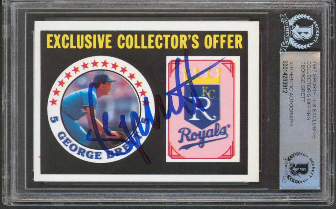 George Brett Signed 1987 Sportsflics Card Beckett Authenticated Royals (1 of 2)